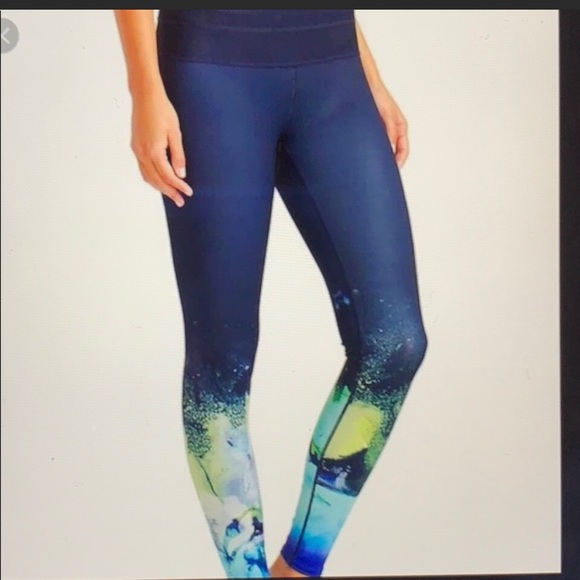$89 ATHLETA Blue MERCURY SONAR Full Length YOGA Tights Leggings Sz M - Picture 4 of 12